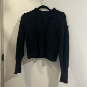 Free people cropped navy sweater